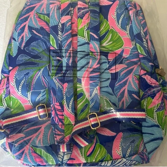 NWT LILLY PULITZER GWP SPORT BACKPACK AND MATCHING WATER BOTTLE BLUE GROTTO - Picture 4 of 4